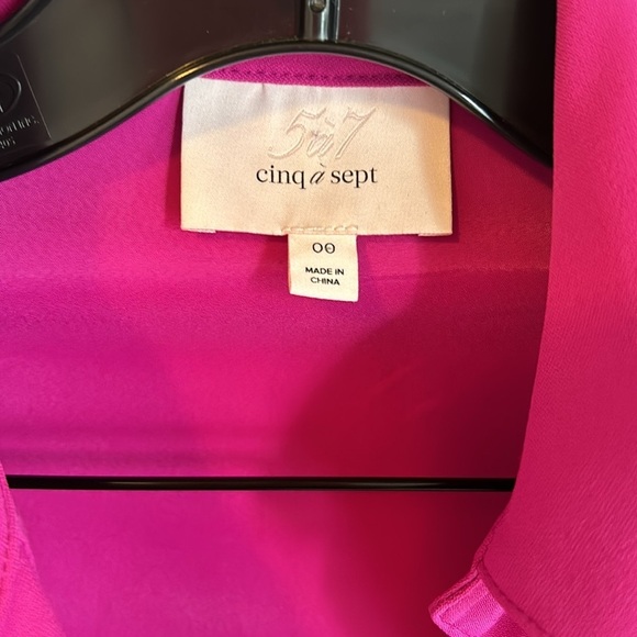 Cinq a Sept McKenna Knot Front Shirt Dress Fuschia - Picture 4 of 8